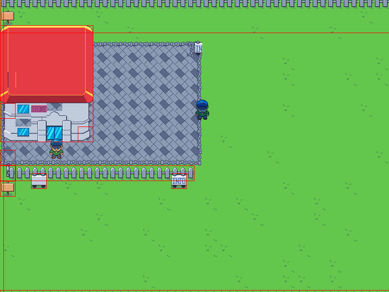 Top-down role-playing game with dialogue box.